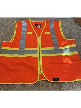 WALLS Workwear Flourescent Orange Safety Vest XL Chest Size 46-48